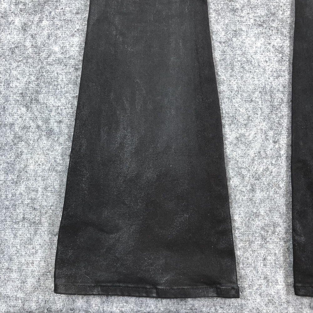 7 For All Mankind Jeans Womens 31 Black High Rise Flare Coated Stretch Denim - Picture 13 of 16